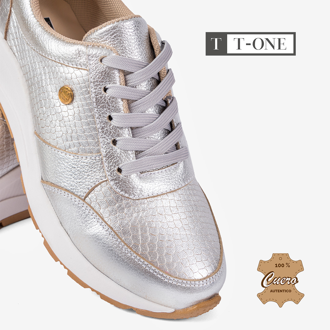 Zapatillas Dama Plateado