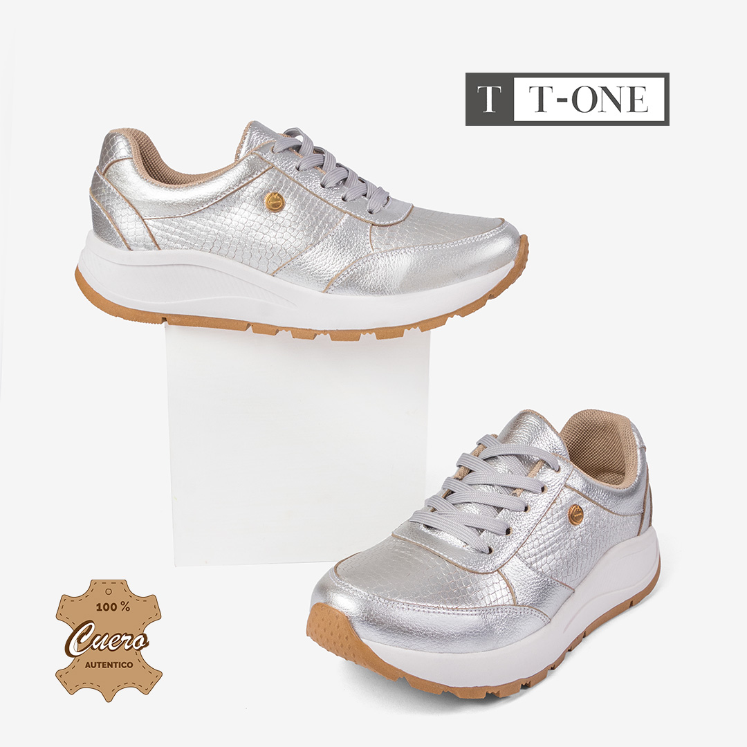 Zapatillas Dama Plateado - Imagen 2