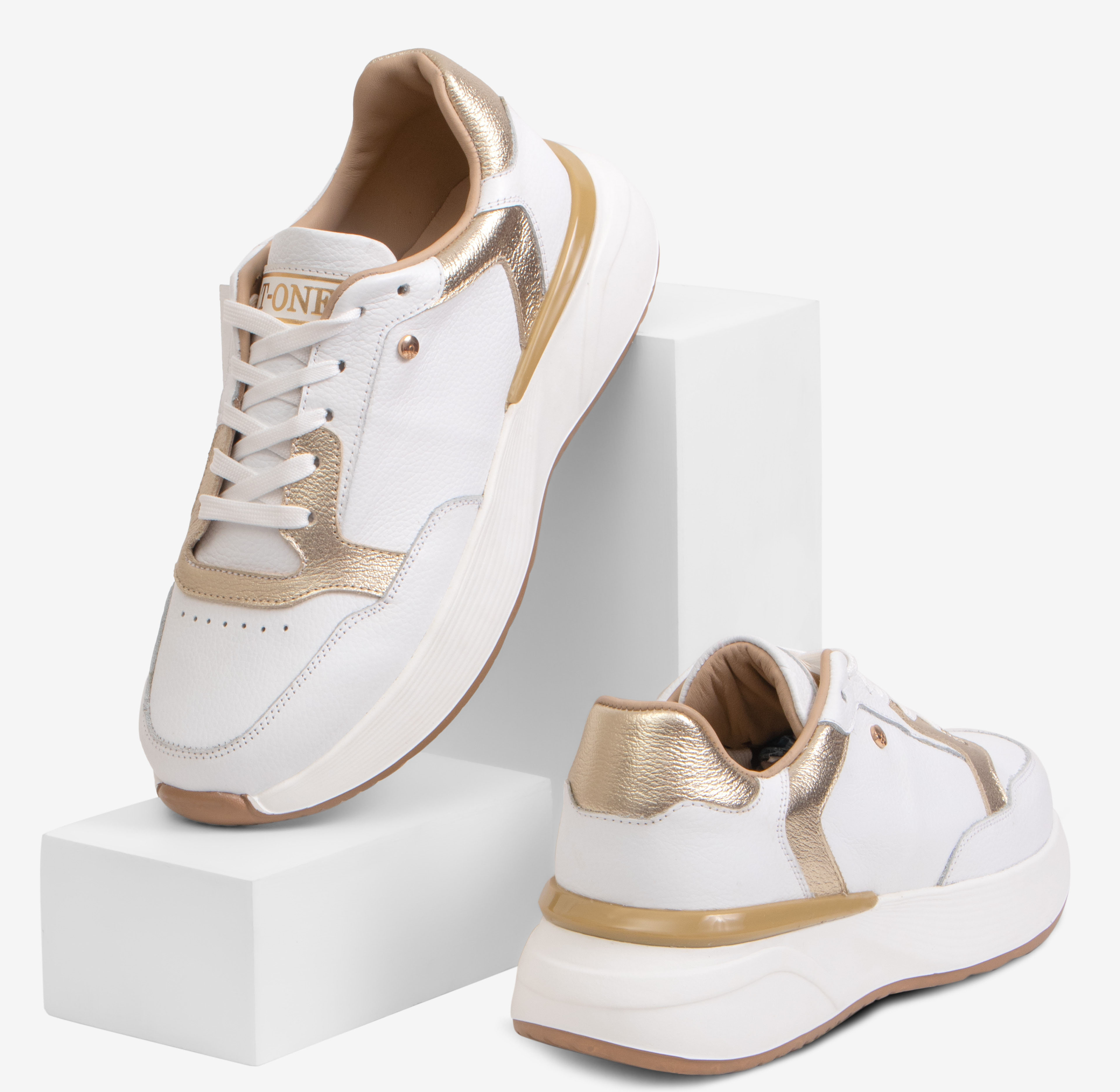 ZAPATILLAS MUJER BLANCO DORADO