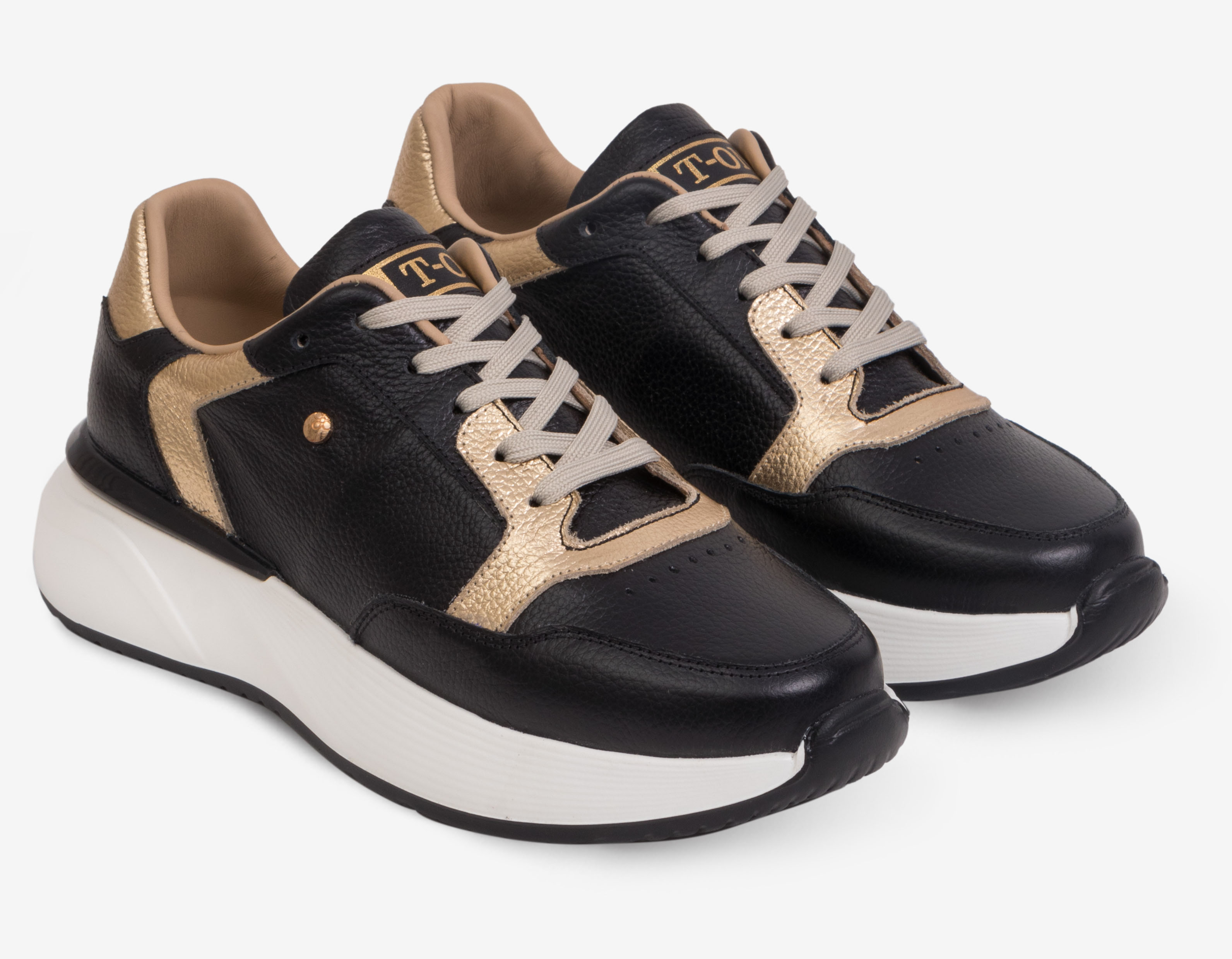 ZAPATILLAS MUJER NEGRO DORADO