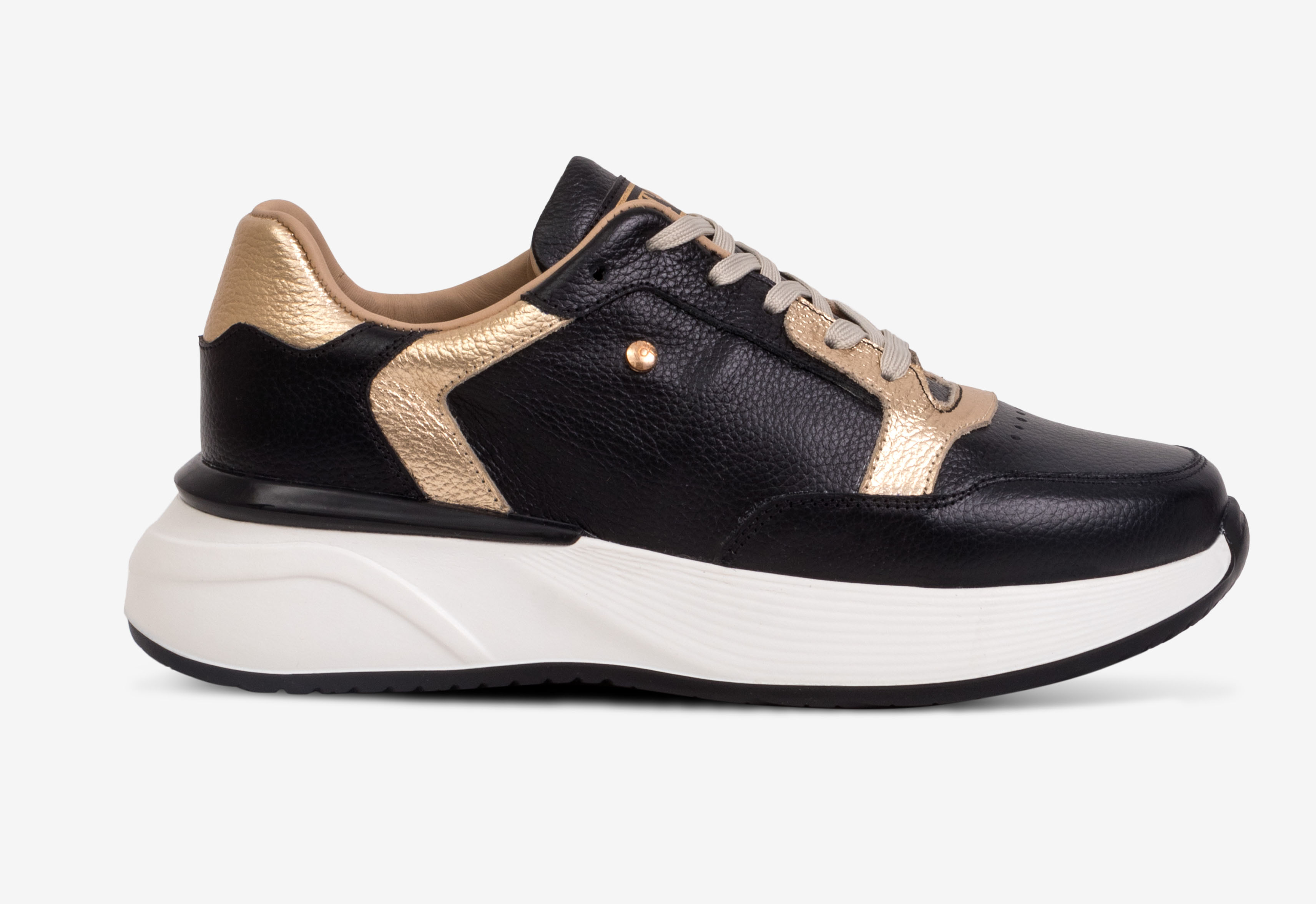 ZAPATILLAS MUJER NEGRO DORADO — 2