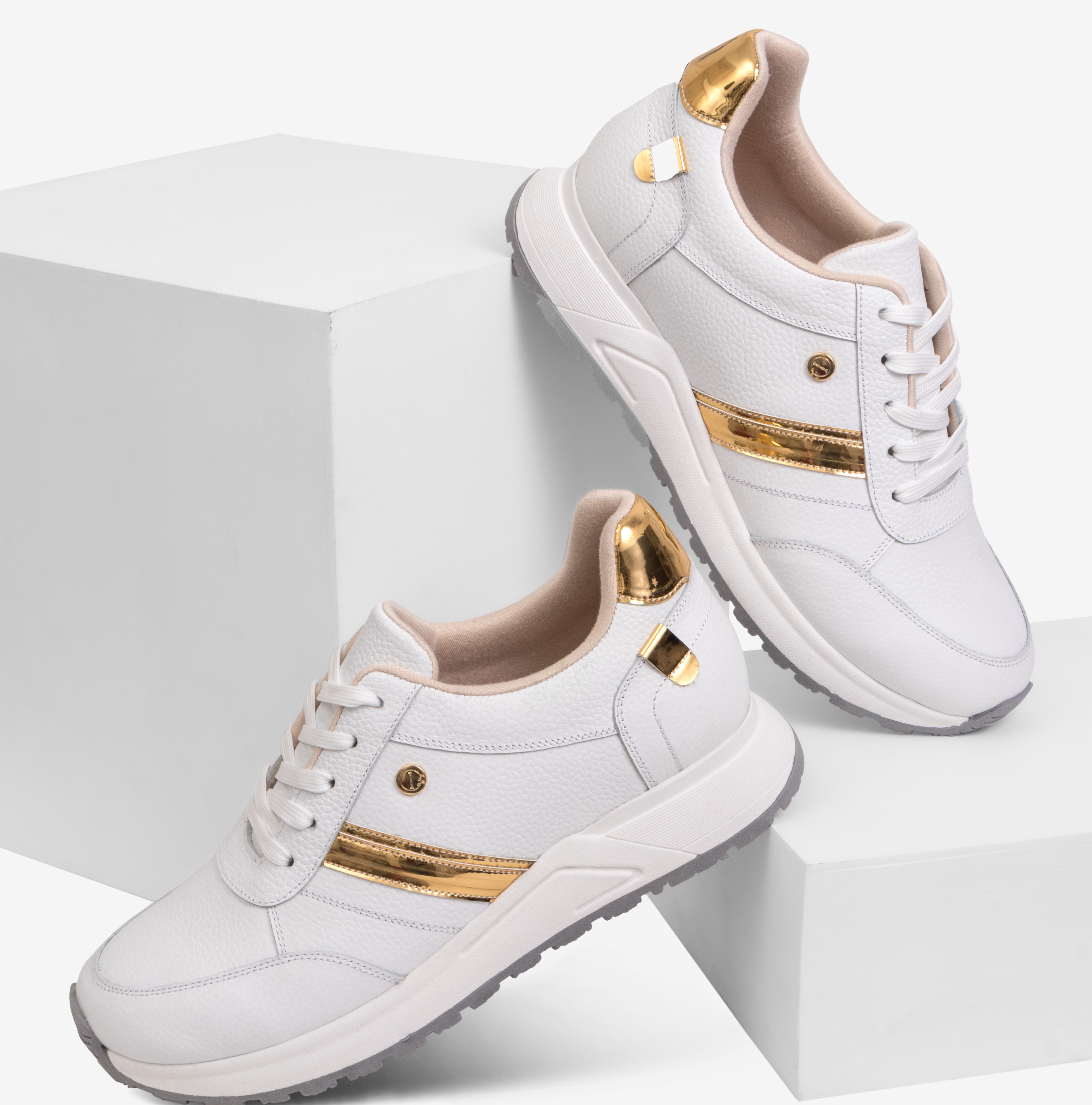ZAPATILLAS MUJER BLANCO DORADO — 3